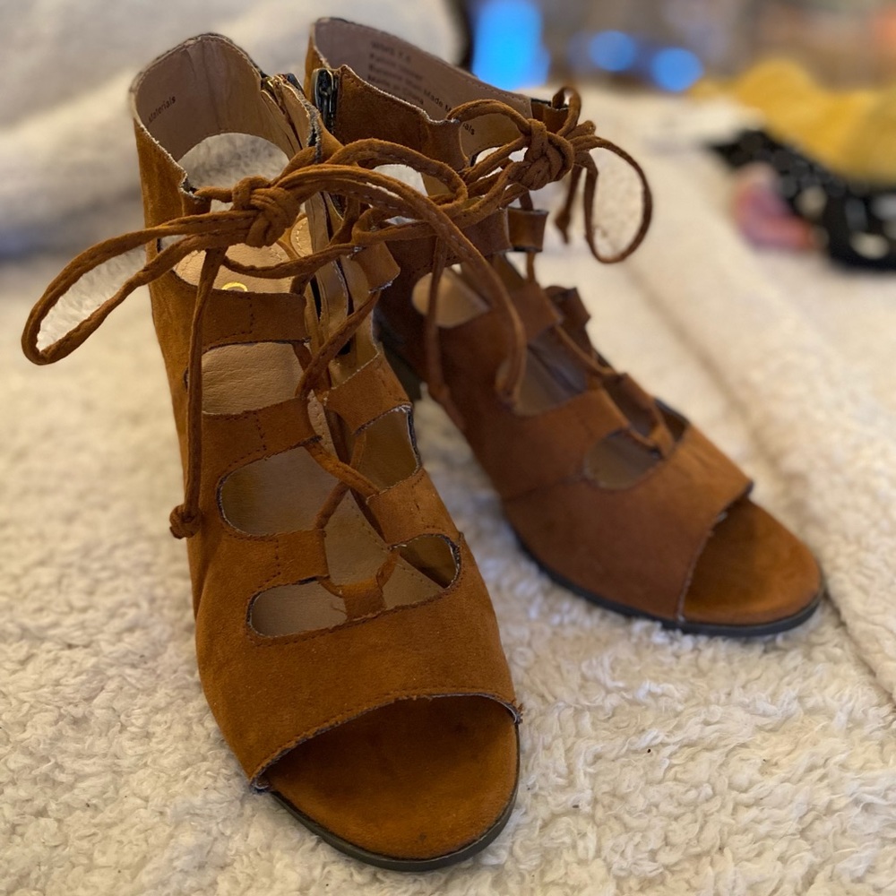 Lace up sandal heels